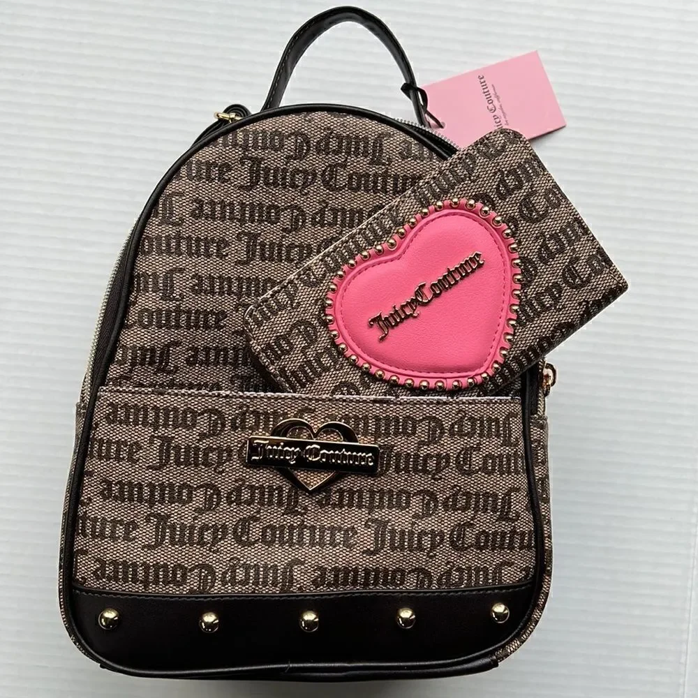 Juicy Couture Glam Backpack & Wallet in Brown